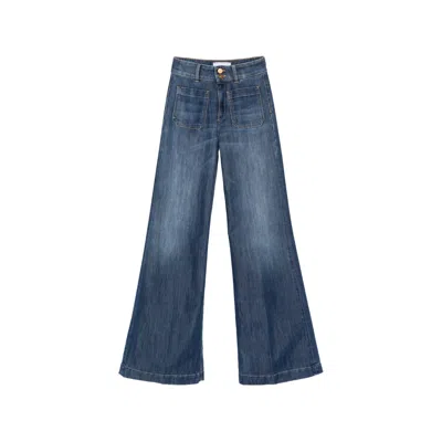 Seafarer Patch-pocket Wide-leg Jeans In Blue