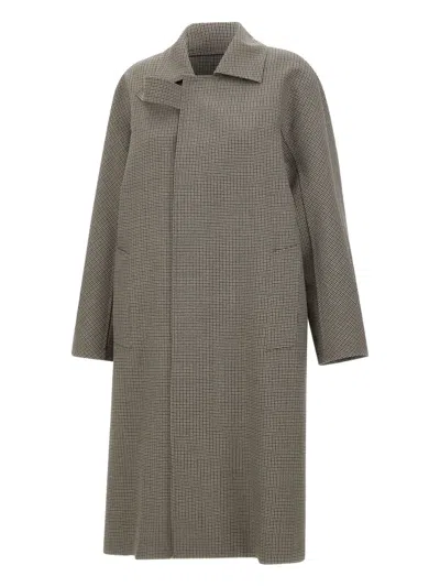 Seafarer Poppy Houndstooth Buttoned Coat In Gray