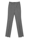 Seafarer Raw-edge Straight Trousers In Gray