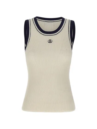 Seafarer Ribbed Logo-embroidered Top In Neutral