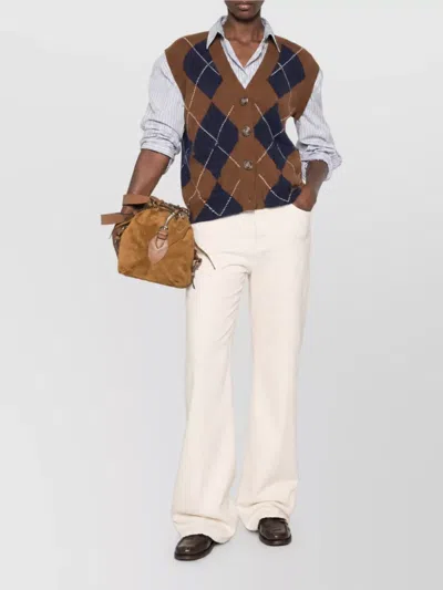 Seafarer Silk Denim Straight-leg Jeans In Brown