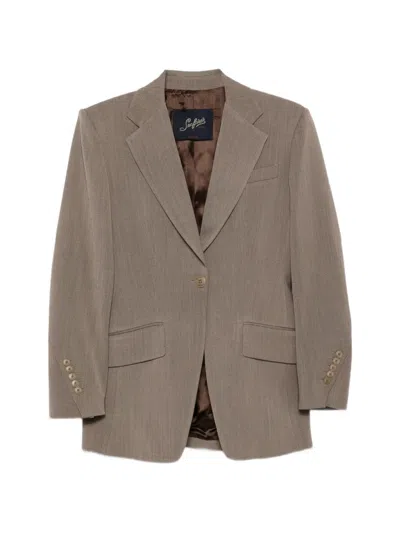 Seafarer Single-breasted Buttoned Blazer In Gray