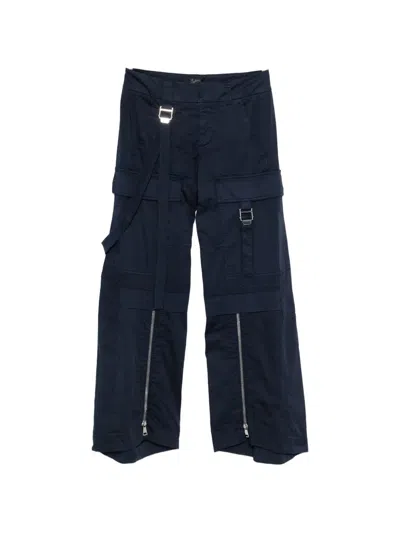 Seafarer Strap Zip Trousers In Blue