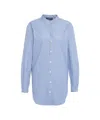 Seafarer Striped Shirt With Mandarin Collar In Blue