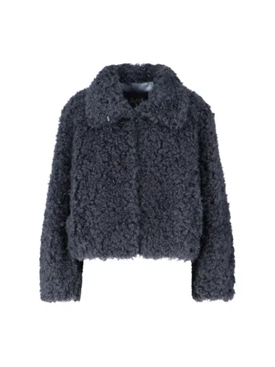 SEAFARER STRUCTURED GREY JACKET WITH HIGH COLLAR AND ZIPPER CLOSURE