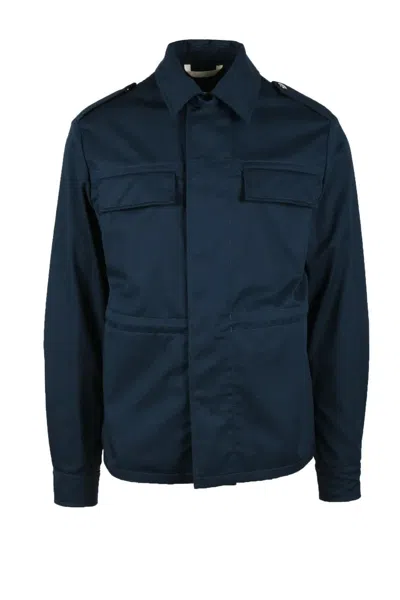 Seafarer Structured Saharan Jacket With Snap Closure In Black