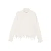 Seafarer Stella Frayed-edges High-neck Sweater In Neutral
