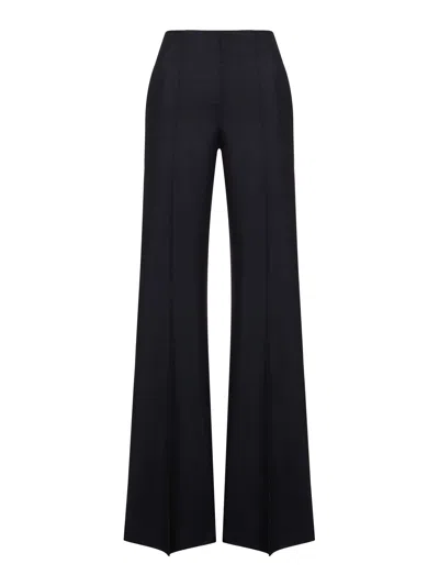 Seafarer Tailored Silk And Wool Flared Trousers In Black