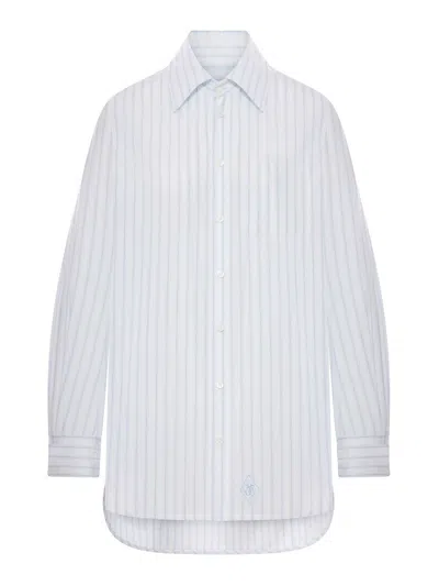Seafarer Tara Oversized Striped Cotton Shirt In White