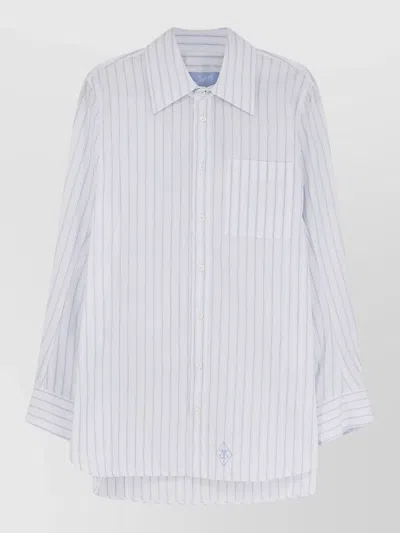 Seafarer Tara Striped Cotton Long Sleeve Shirt In Black