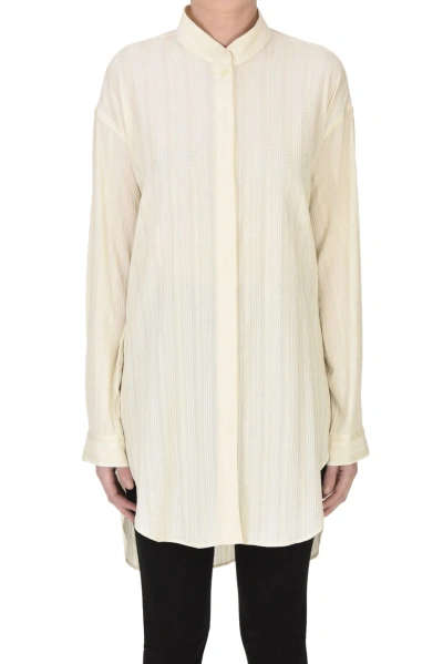 Seafarer Textured Popeline Cotton Shirt In Neutral