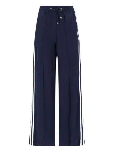 Seafarer Medium Waistband Active Pants With White Side Stripes In Blue