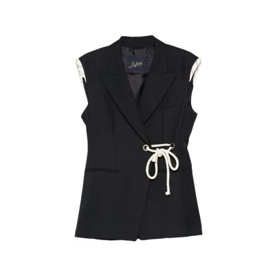 Seafarer Vivi Rope-tie Waistcoat In Blue