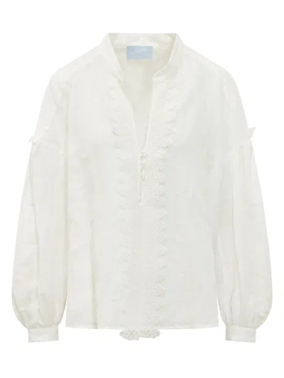Seafarer White Relaxed Lace Shirt
