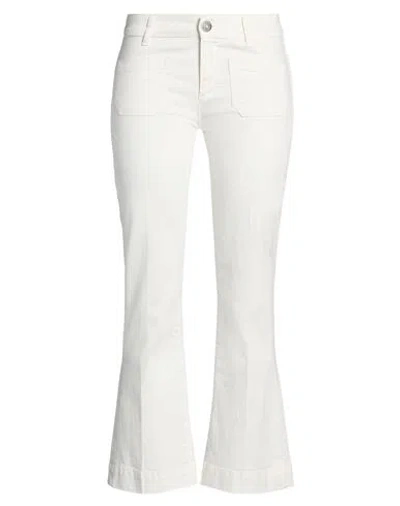 Seafarer Woman Jeans Off White Size 27 Cotton, Elastane In Multi