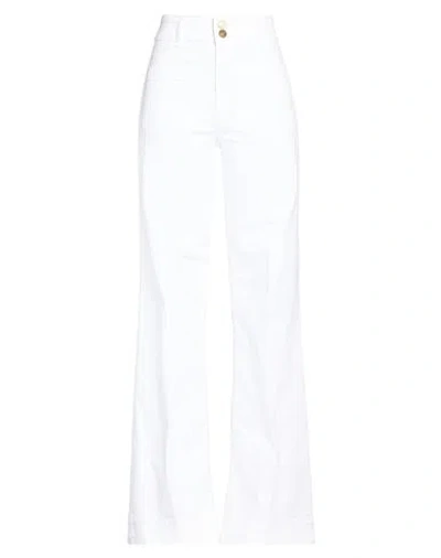 Seafarer Woman Jeans White Size 31 Cotton, Elastane