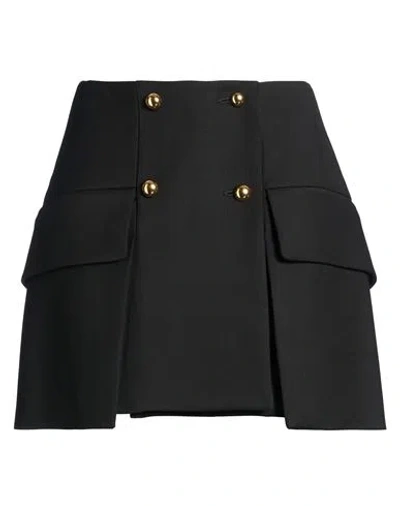 Seafarer Woman Mini Skirt Black Size 4 Merino Wool, Viscose, Elastane, Silk