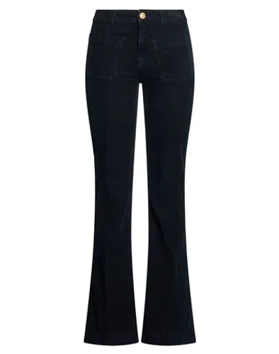 Seafarer Woman Pants Midnight Blue Size 28 Cotton, Elastane In Black