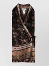 Seafarer Wrap Top Paisley Pattern Sleeveless Tie In Black