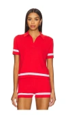 Seafolly Knit Polo Shirt In Red