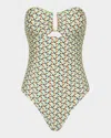 Seafolly Acacia Bandeau One-piece Swimsuit In Multi