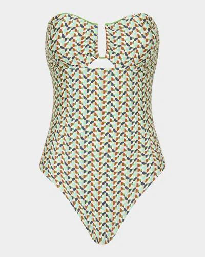 Seafolly Acacia Bandeau One-piece Swimsuit In Multi