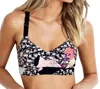 Seafolly Active Bralette Top In Sea Ocean Rose In Black