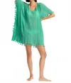 Seafolly Amnesia Kaftan Coverup In Jade In Green