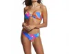 Seafolly Arthouse Bandeau Bikini Top In Chilli Red In Blue