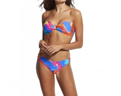 Seafolly Arthouse Bandeau Bikini Top In Chilli Red In Blue