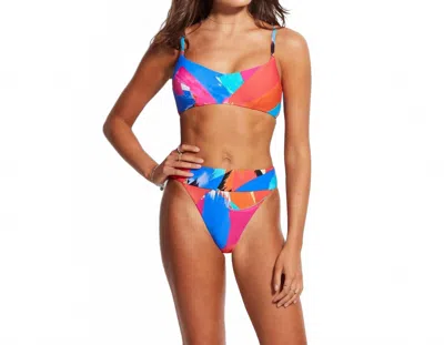 Seafolly Arthouse Banded Hi Rise Bikini Bottom In Chilli Red In Multi