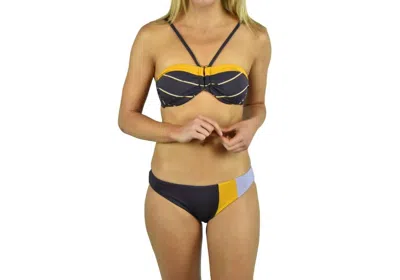 Seafolly Bandeau Bikini Top In Amulet Stripe In Gold