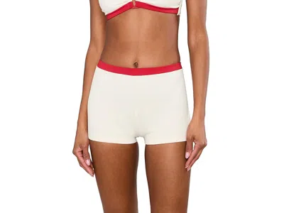 Seafolly Bandwave Belted Boyleg Pants Women's Swimwear Ecru: Aus 16 (us Women's 12) In Multi