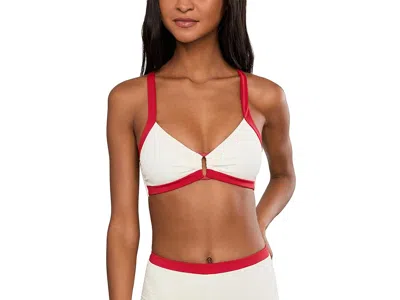 Seafolly Bandwave Multi Fit Trim Front Bralette Women's Clothing Ecru: Aus 18 (us Women's 14) In White