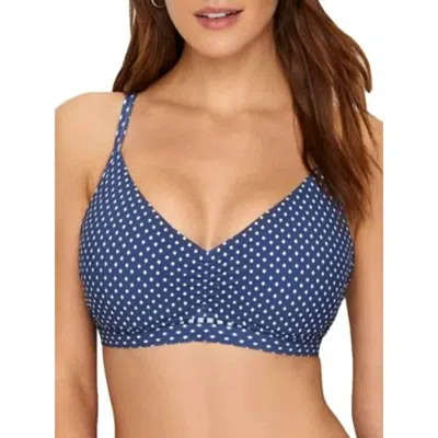 Seafolly Beach Belle Bikini Top In Blue Opal In Multi