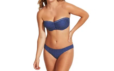 Seafolly Beach Belle Hipster Bottom In Blue Opal In Multi
