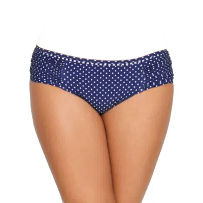 Seafolly Beach Belle Wide Side Bikini Bottom In Blue Opal