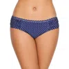Seafolly Beach Belle Wide Side Bikini Bottom In Blue Opal In Multi