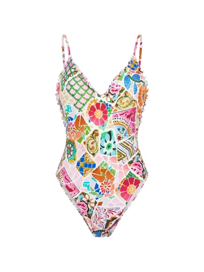 Seafolly Beach Boheme Mosaic-print Swimsuit In Multi