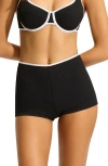 Seafolly Beach Bound Boyleg Swim Shorts In Black