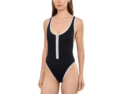 Seafolly Beach Bound Retro Tank Top One-piece In Black