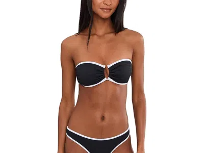 Seafolly Beach Bound Ring Front Bandeau In Black
