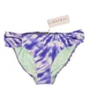 Seafolly Beach Break Ruched Side Retro Bottom In Dazzling Blue In Blue
