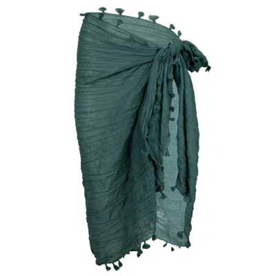 Seafolly Beach Edit Cotton Gauze Sarong Pink In Green