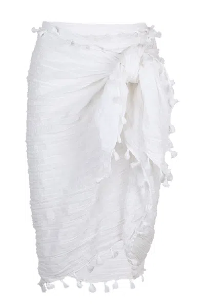 Seafolly Beach Edit Cotton Gauze Sarong White