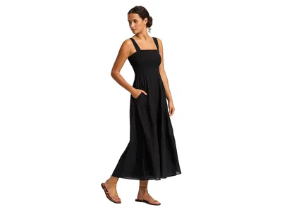 Seafolly Beach Edit Faithful Midi Dress In Black