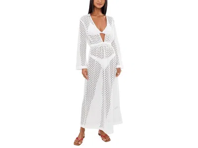 Seafolly Beach Edit Gathered Lace Cover Up In White