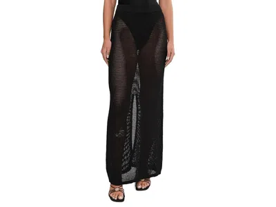 Seafolly Beach Edit Knit Midi Skirt In Black