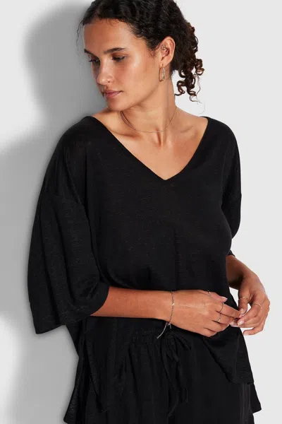 Seafolly Beach Edit Linen Jersey Top Black