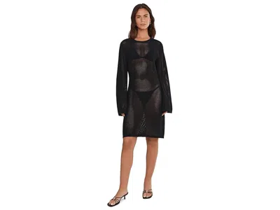 Seafolly Beach Edit Mesh Knit Cover Up In Black
